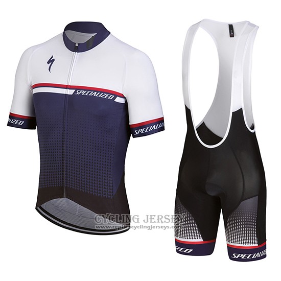 2018 Cycling Jersey Specialized White Purple Short Sleeve And Bib Short