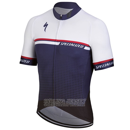 2018 Cycling Jersey Specialized White Purple Short Sleeve And Bib Short