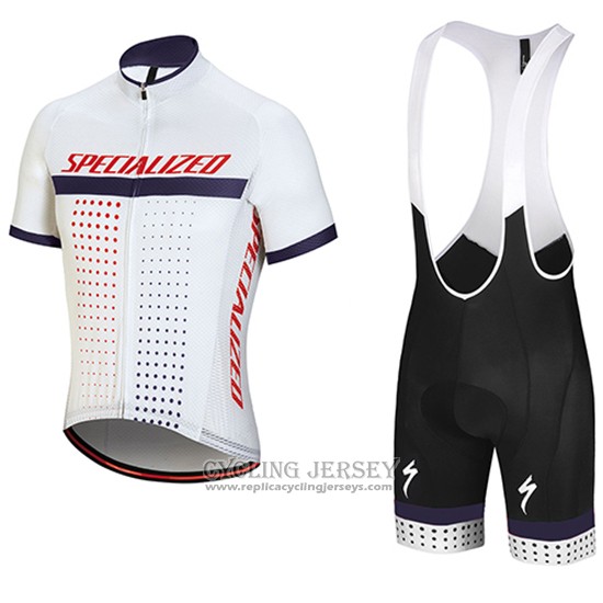 2018 Cycling Jersey Specialized White Red Purple Short Sleeve And Bib Short