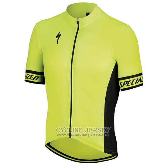 2018 Cycling Jersey Specialized Yellow Black Short Sleeve And Bib Short