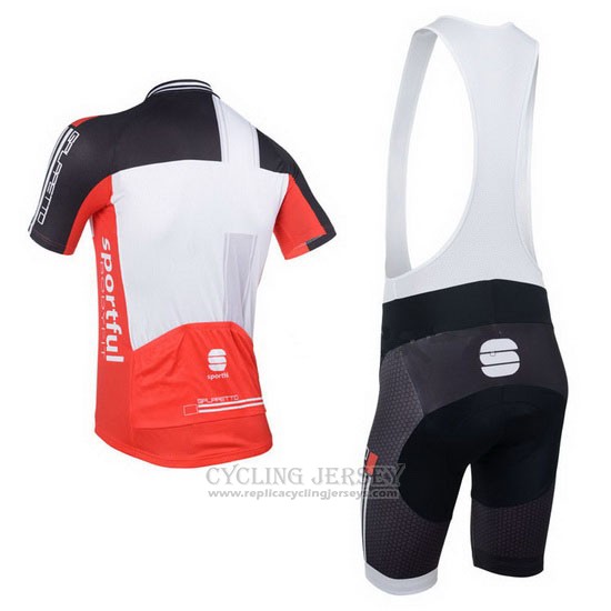2013 Cycling Jersey Sportful White and Red Short Sleeve and Bib Short