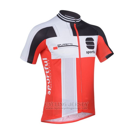 2013 Cycling Jersey Sportful White and Red Short Sleeve and Bib Short