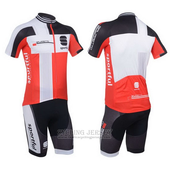 2013 Cycling Jersey Sportful White and Red Short Sleeve and Bib Short