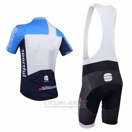2013 Cycling Jersey Sportful White and Sky Blue Short Sleeve and Bib Short