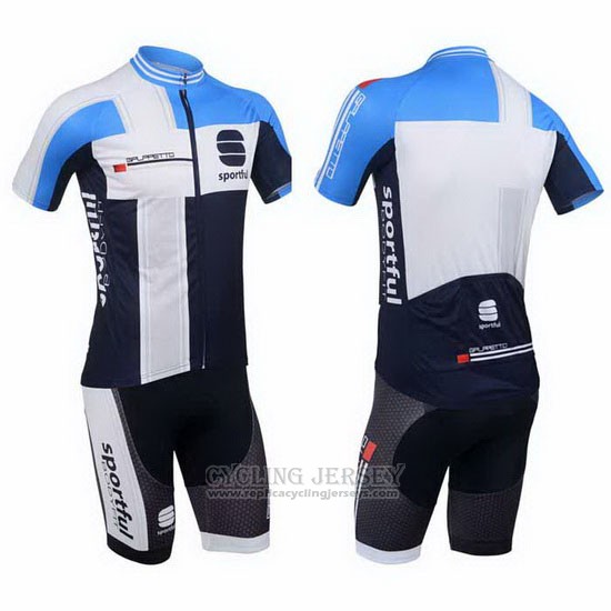 2013 Cycling Jersey Sportful White and Sky Blue Short Sleeve and Bib Short