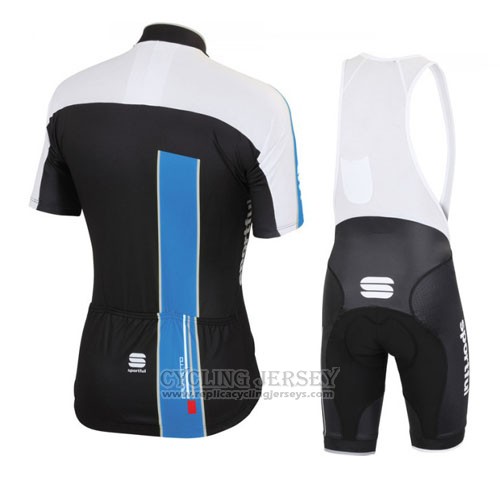 2016 Cycling Jersey Sportful Black Blue Short Sleeve and Bib Short