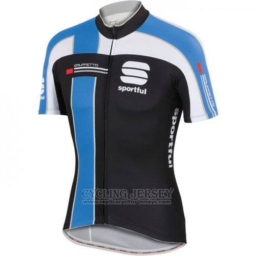 2016 Cycling Jersey Sportful Black Blue Short Sleeve and Bib Short