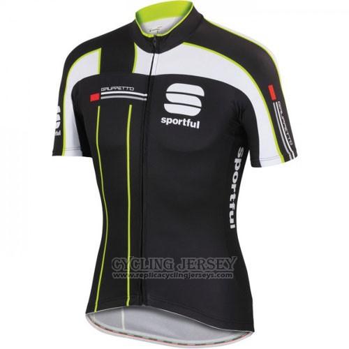 2016 Cycling Jersey Sportful Black Green Short Sleeve and Bib Short