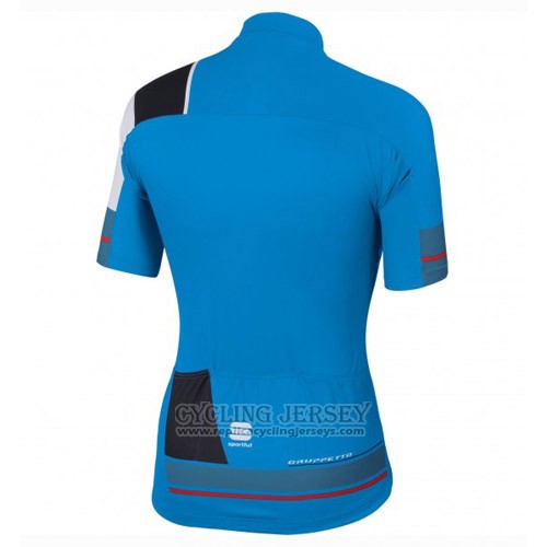 2016 Cycling Jersey Sportful Black and Blue Short Sleeve and Bib Short
