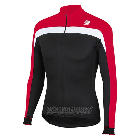 2016 Cycling Jersey Sportful Black and Red Long Sleeve and Bib Tight