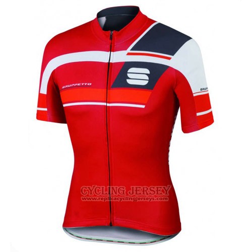 2016 Cycling Jersey Sportful Black and Red Short Sleeve and Bib Short
