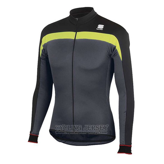 2016 Cycling Jersey Sportful Black and Yellow Long Sleeve and Bib Tight