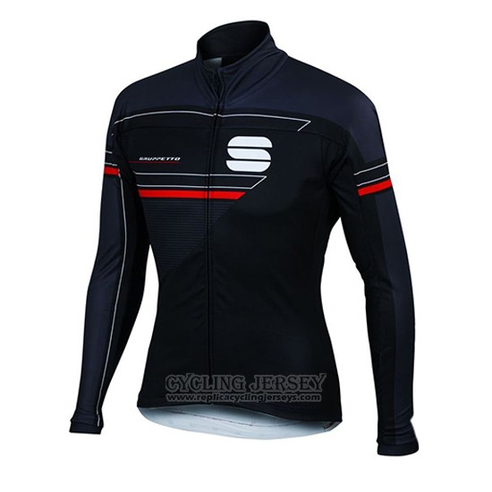 2016 Cycling Jersey Sportful Blue and Black Long Sleeve and Bib Tight