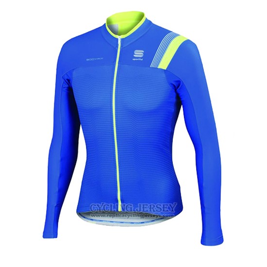 2016 Cycling Jersey Sportful Blue and Green Long Sleeve and Bib Tight
