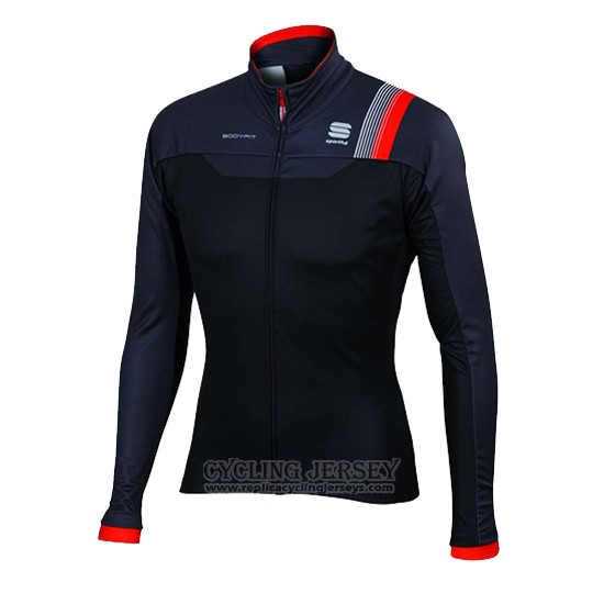 2016 Cycling Jersey Sportful Red and Black Long Sleeve and Bib Tight