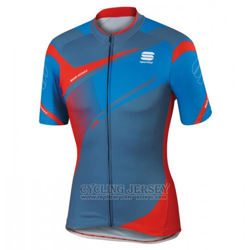 2016 Cycling Jersey Sportful Red and Blue Short Sleeve and Bib Short