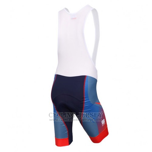 2016 Cycling Jersey Sportful Red and Blue Short Sleeve and Bib Short