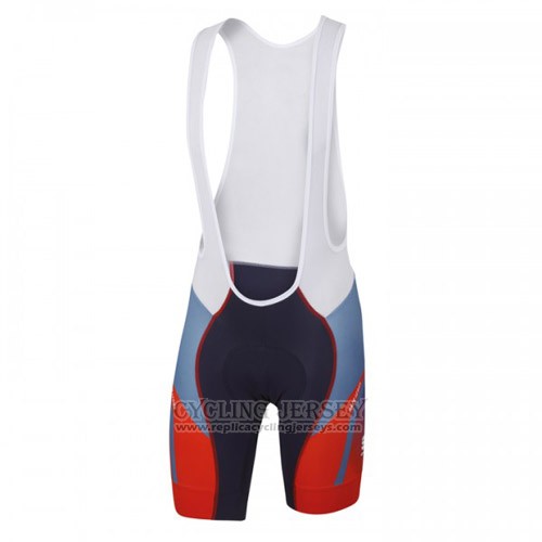 2016 Cycling Jersey Sportful Red and Blue Short Sleeve and Bib Short