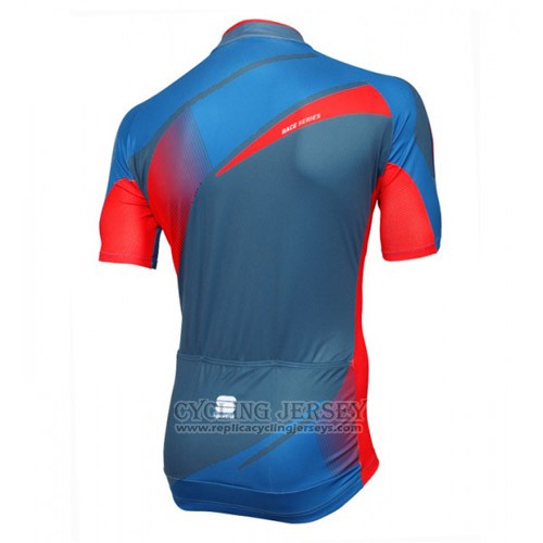 2016 Cycling Jersey Sportful Red and Blue Short Sleeve and Bib Short