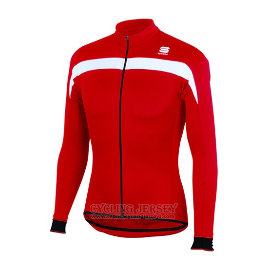 2016 Cycling Jersey Sportful Red and White Long Sleeve and Bib Tight