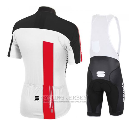 2016 Cycling Jersey Sportful Red and White Short Sleeve and Bib Short