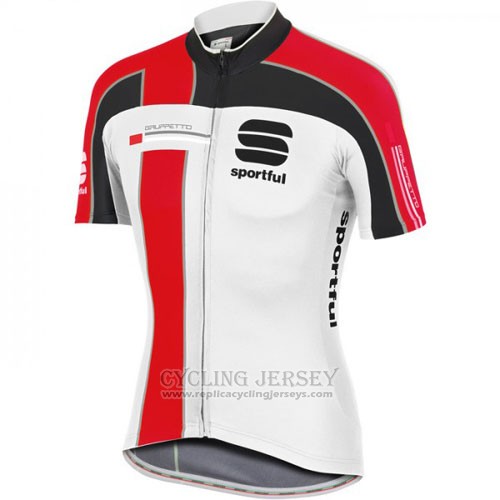 2016 Cycling Jersey Sportful Red and White Short Sleeve and Bib Short