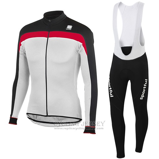 2016 Cycling Jersey Sportful White Long Sleeve and Bib Tight