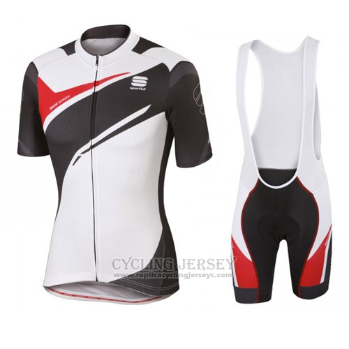 2016 Cycling Jersey Sportful White and Black Short Sleeve and Bib Short