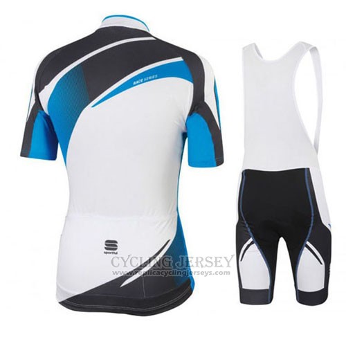 2016 Cycling Jersey Sportful White and Blue Short Sleeve and Bib Short