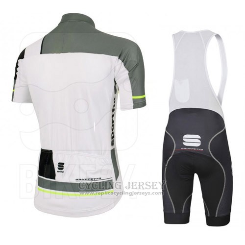 2016 Cycling Jersey Sportful White and Gray Short Sleeve and Bib Short