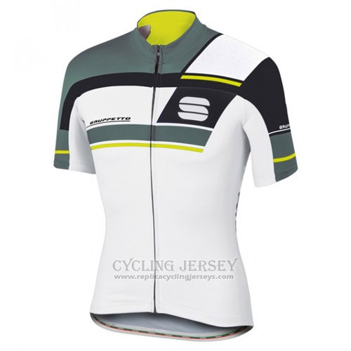 2016 Cycling Jersey Sportful White and Gray Short Sleeve and Bib Short