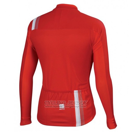 2016 Cycling Jersey Sportful White and Red Long Sleeve and Bib Tight