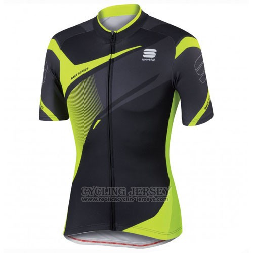 2016 Cycling Jersey Sportful Yellow and Black Short Sleeve and Bib Short