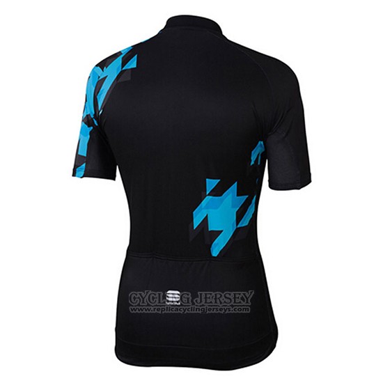 2017 Cycling Jersey Sportful Black and Blue Short Sleeve and Bib Short