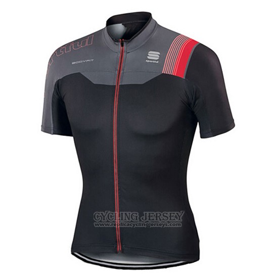 2017 Cycling Jersey Sportful Black and Red Short Sleeve and Bib Short