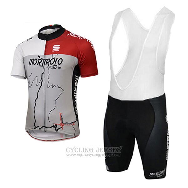 2017 Cycling Jersey Sportful Mortirolo Gray Short Sleeve and Bib Short