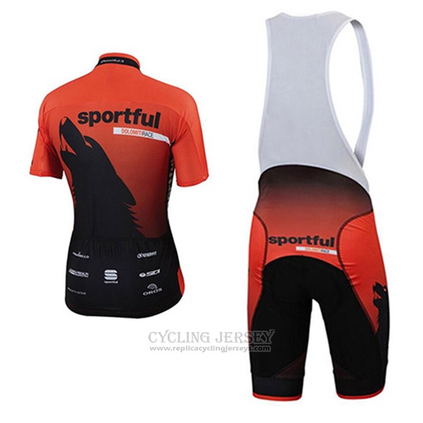 2017 Cycling Jersey Sportful Orange Short Sleeve and Bib Short