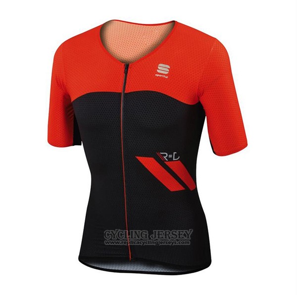 2017 Cycling Jersey Sportful Red and Black Short Sleeve and Bib Short