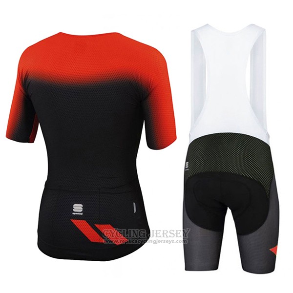 2017 Cycling Jersey Sportful Red and Black Short Sleeve and Bib Short