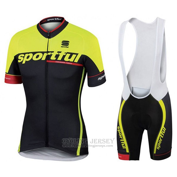 2017 Cycling Jersey Sportful Sc Black and Green Short Sleeve and Bib Short