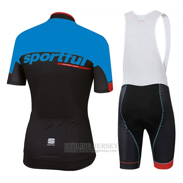 2017 Cycling Jersey Sportful Sc Blue and Black Short Sleeve and Bib Short