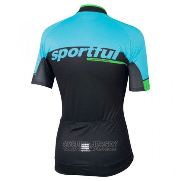 2017 Cycling Jersey Sportful Sc Light Blue and Black Short Sleeve and Bib Short