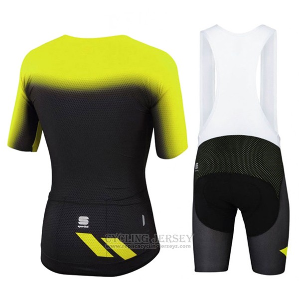 2017 Cycling Jersey Sportful Yellow and Black Short Sleeve and Bib Short