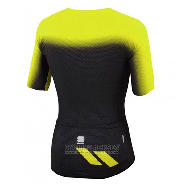 2017 Cycling Jersey Sportful Yellow and Black Short Sleeve and Bib Short