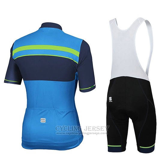 2018 Cycling Jersey Sportful Blue Short Sleeve and Bib Short