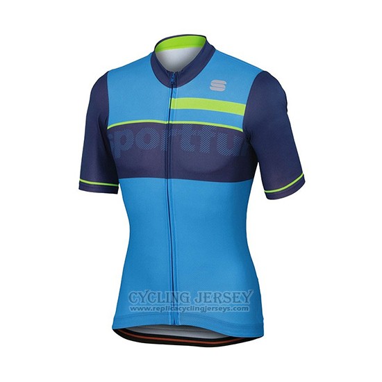 2018 Cycling Jersey Sportful Blue Short Sleeve and Bib Short