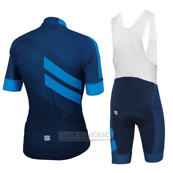 2018 Cycling Jersey Sportful Dark Blue Short Sleeve and Bib Short