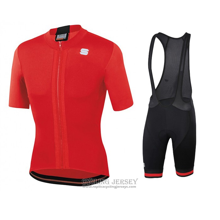2020 Cycling Jersey Sportful Red Short Sleeve And Bib Short