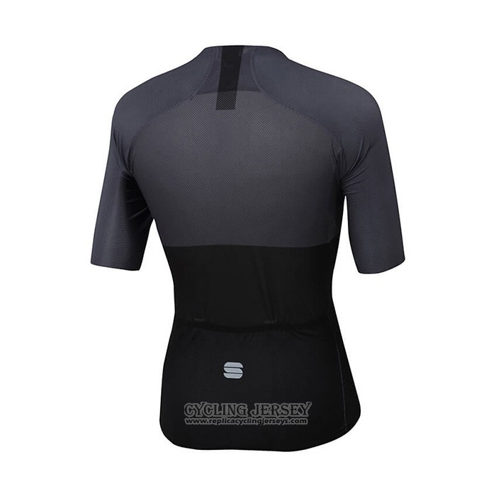 2021 Cycling Jersey Sportful Black Gray Short Sleeve And Bib Short