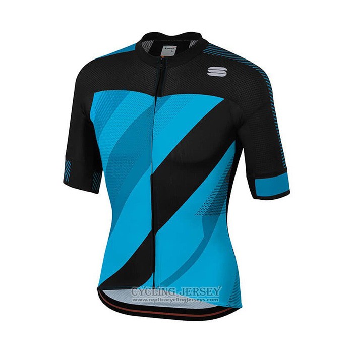 2021 Cycling Jersey Sportful Blue Black Short Sleeve And Bib Short